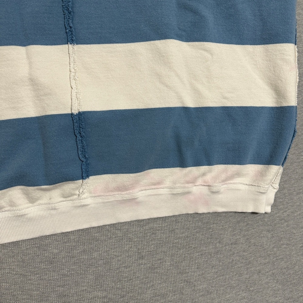 We The Free Free People Striped Short Sleeve Sweatshirt Blue White Womens XS/S - Picture 10 of 12